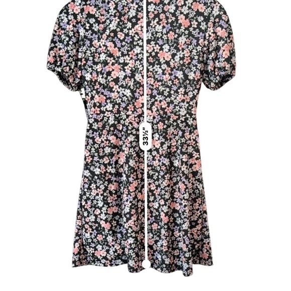 Ardene XL Floral Romantic Feminine Wrap Front Spring Puff Sleeve NWT Mini Dress - Picture 9 of 12